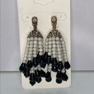 NWOT Genuine Sea Coral Tassel Style Designer Statement Earrings